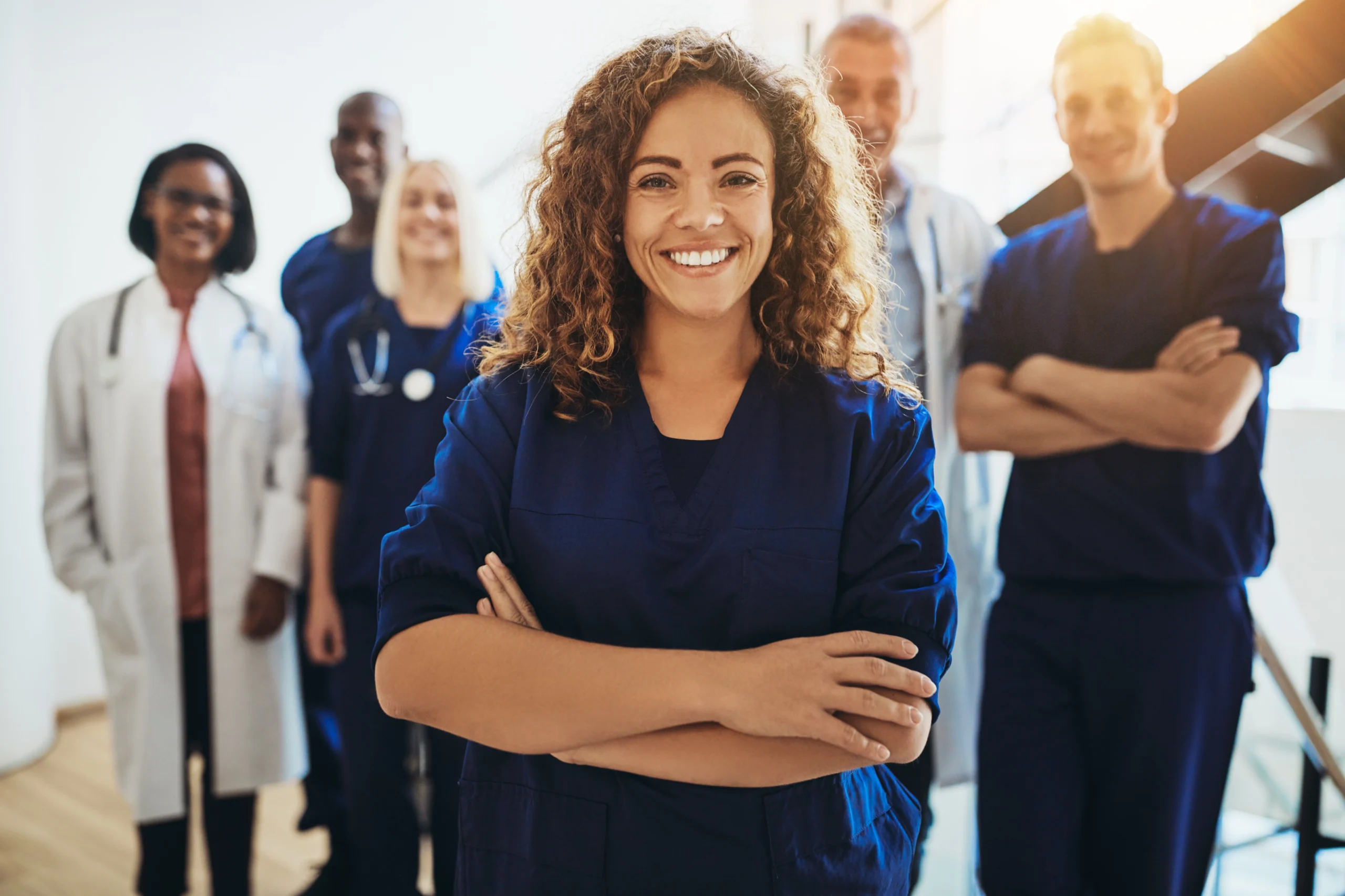 Nursing-Agency-in-Rush-City-MN-2 female nurse leads group of healthcare professionals